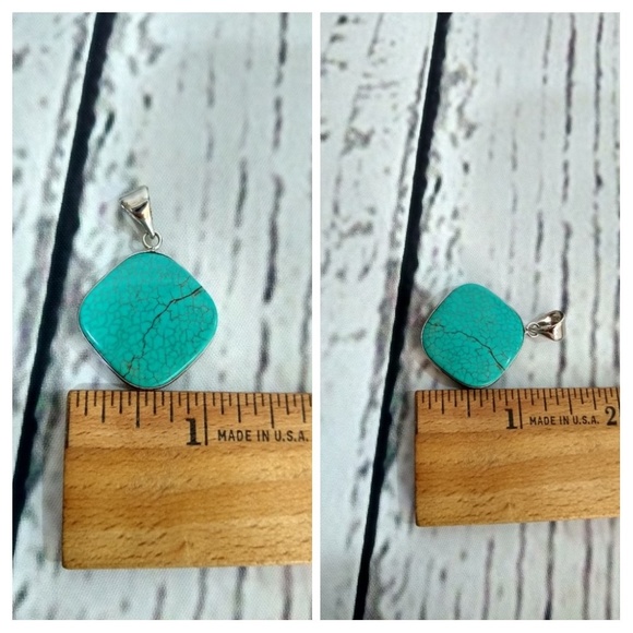 Kingman Turquoise Sterling Silver Pendant - Picture 10 of 12